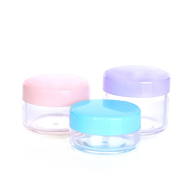 

3pcs/lot Empty Plastic Cosmetic Box Makeup Nail Art Bead Storage Container Portable Cosmetic Cream Jar Pot Round Bottles