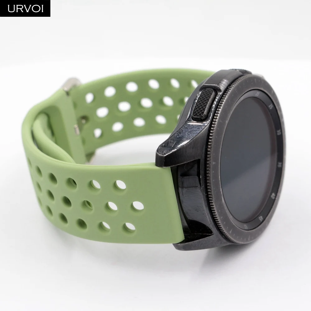 URVOI силиконовой лентой для Galaxy Watch Active/42/46 мм шестерни ремешок для спортивных часов для HUAWEI GT быстроразъемные контакты мягкий сменный 20/22 мм