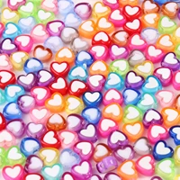 100200300pcs 8mm acrylic spacer beads heart shaped charm rainbow color beads for jewelry making diy jewelry accessories