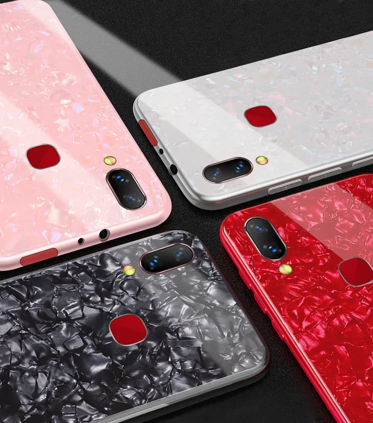 Shell Tempered Glass Cases for Vivo NEX S A X21 X20 Plus X21i X9 X9s X7 Y85 Y79 Y75 Case Elec-plating TPU Bumper Hard Back Cover |