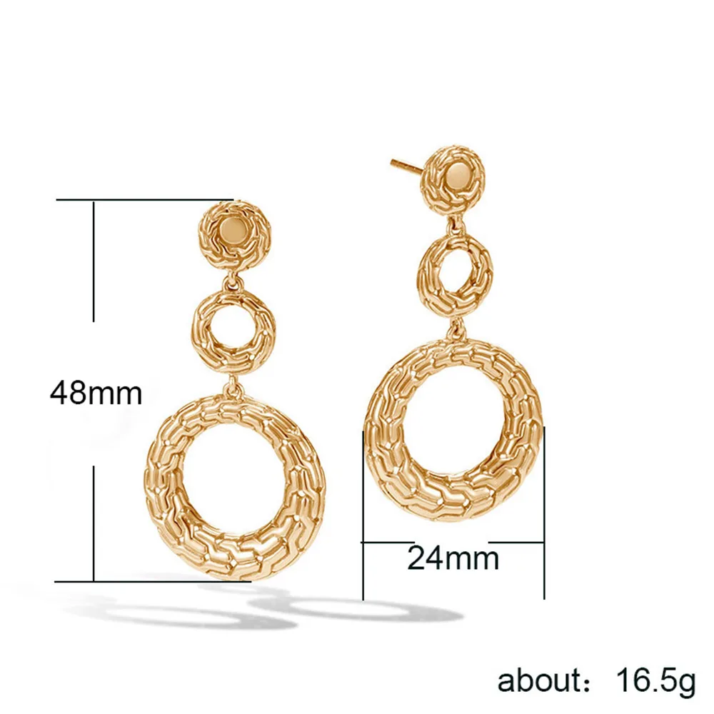 

Huitan Drop Earrings with Circle Design Fashion Indian Jewelry Cocktail Party Earrings for Women Girls Wholesale Lots Bulk