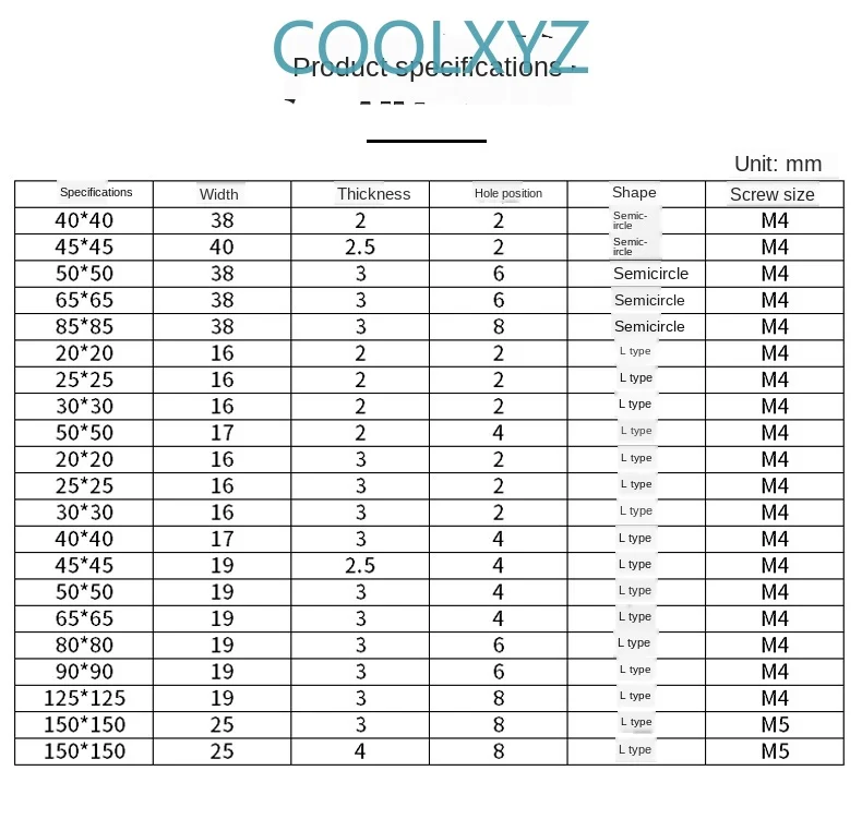 Угловой код из нержавеющей стали 90 градусов прямоугольный l-образный угловой