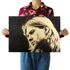 Плакат из крафтовой бумаги с изображением знаменитого рок-певца Курта Кобейна, для украшения стен дома, 50, 5x35 см