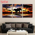 Картина из страз FATCAT, искусственное дерево, 5d, квадратная, круглая, мозаика, вышивка, Триптих, украшение AE2505