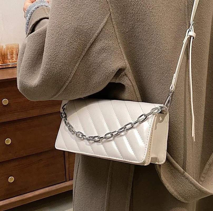 

High Quality Ladies Rhombic Chain Shoulder Bag 2021 New Trendy Fashion Net Celebrity Messenger Single Shoulder Small Square Bag