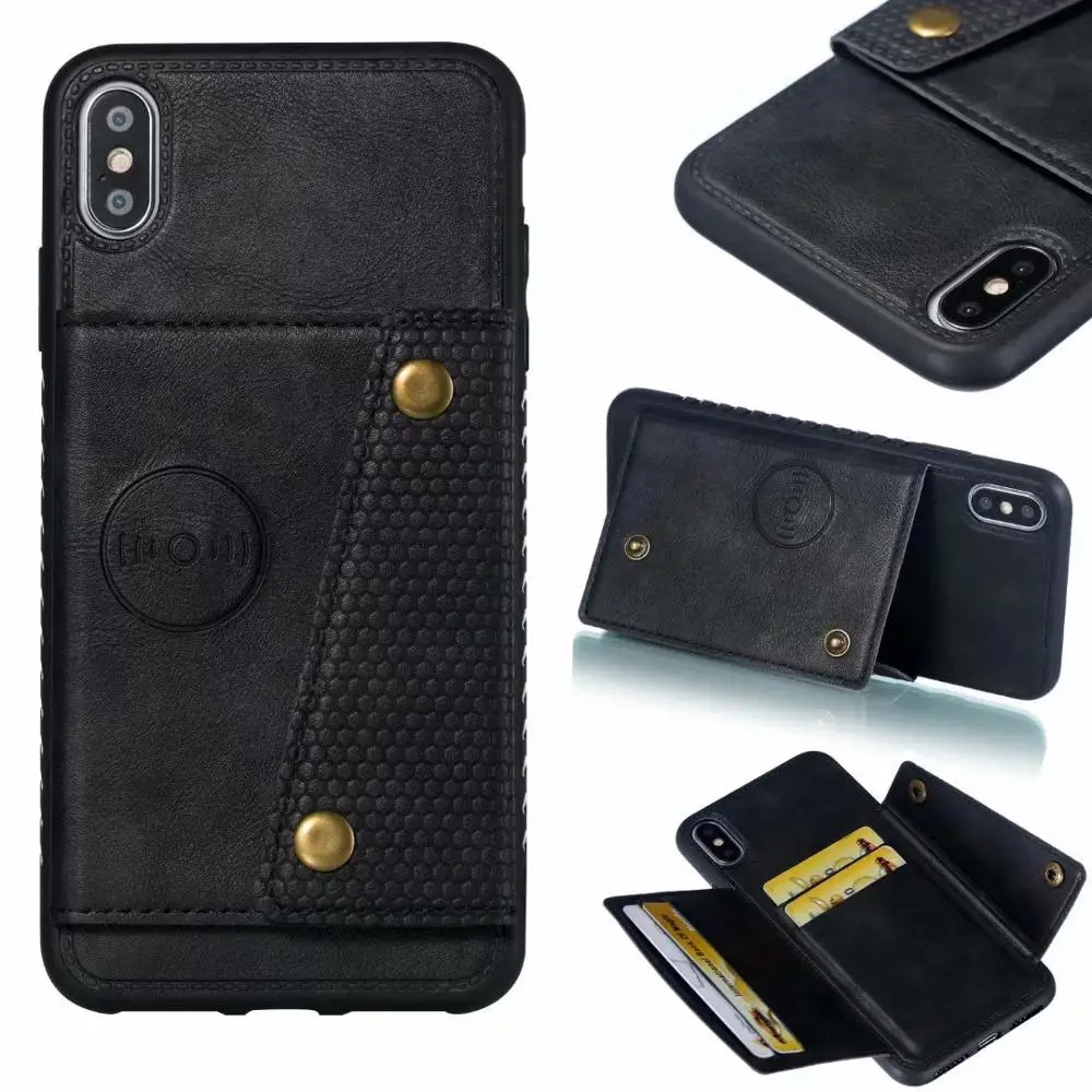 Для Iphone Xs Max X Xr Чехол Футляр кожаный чехол книжка с карманом из силикона Coque для 8 7 6
