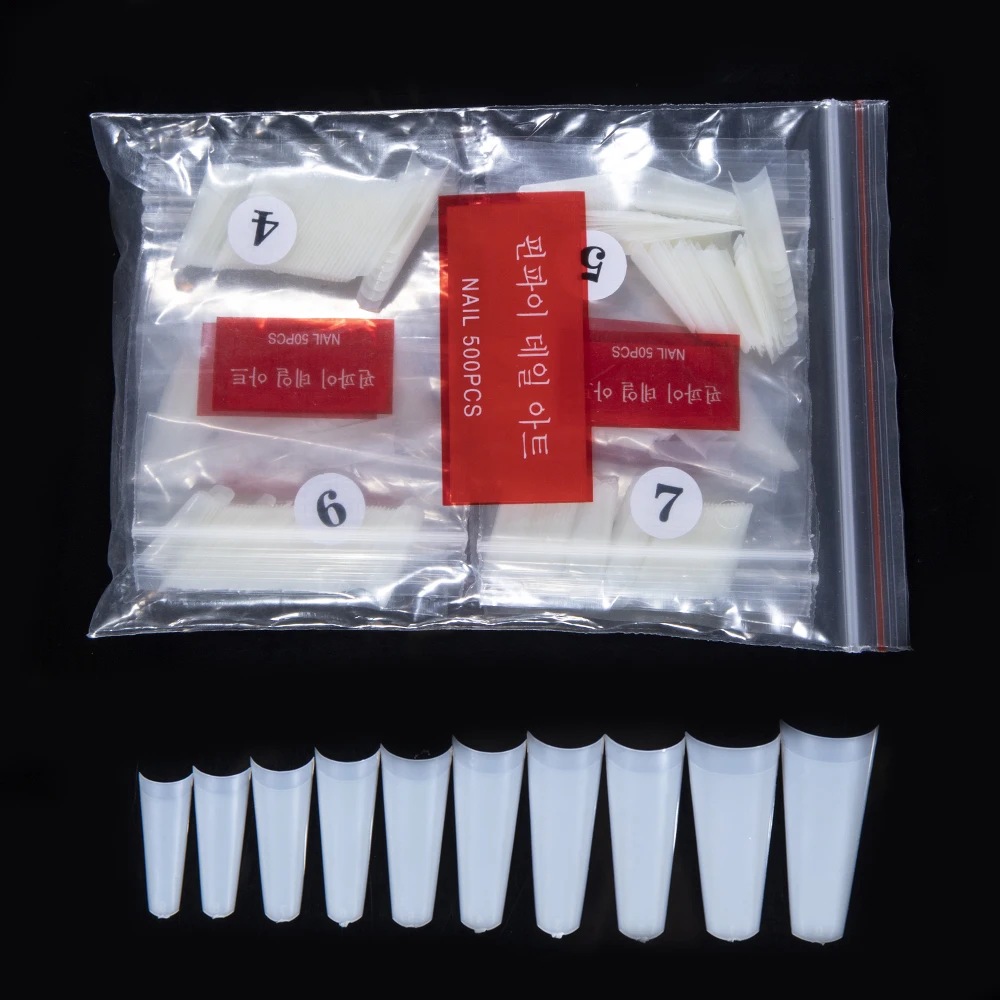 Накладные ногти кончики для французского маникюра 500 шт./пакет полупокрытие