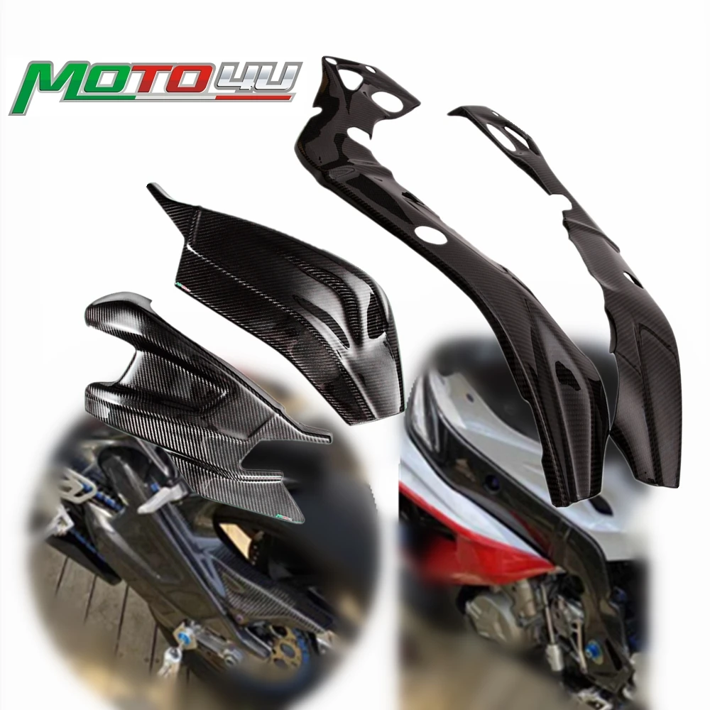 For BMW S1000RR 2015-2018 Real Carbon Fiber Frame Cover Swing Arm Covers Swingarm Cover Chain Protection Motorcycle Modification