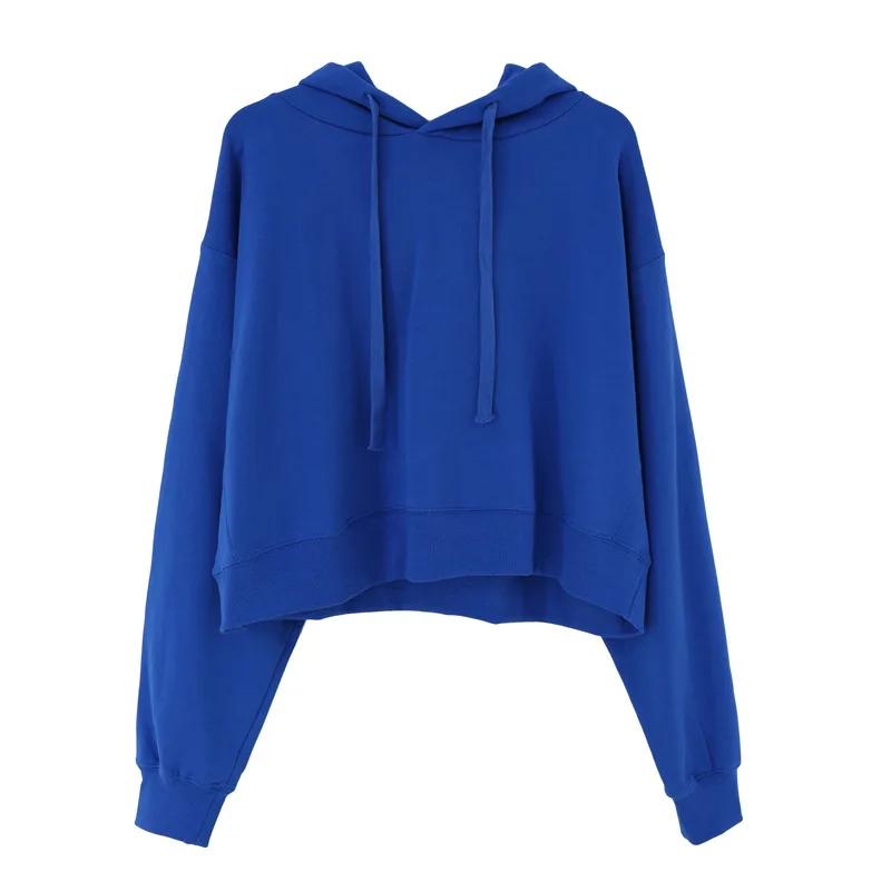 

21 Spring and autumn new solid-colored hooded women loose-fitting casual top sweatshirt women