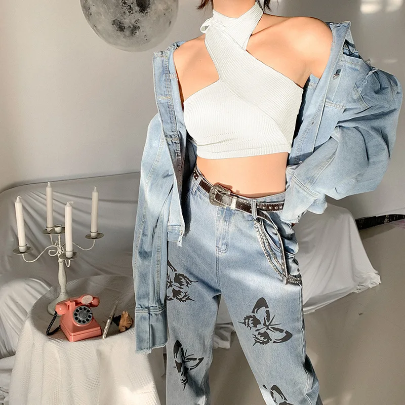 

Fashion Crop Top Sexy Croped Backless Rib Knit Women Off Shoulder Casual Tie Up Streetwear Irregular Skinny Club Clothes White