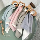 Детская цепочка с зажимом для соски, мультяшное деревянное кольцо, детская игрушка-прорезыватель для зубов, подарок для новорожденных, нагрудник, одежда для кормления