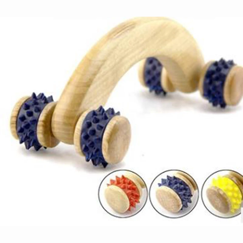 Деревянный массажер с кривыми зубами HANRIVER Круглый Массажер для домашнего