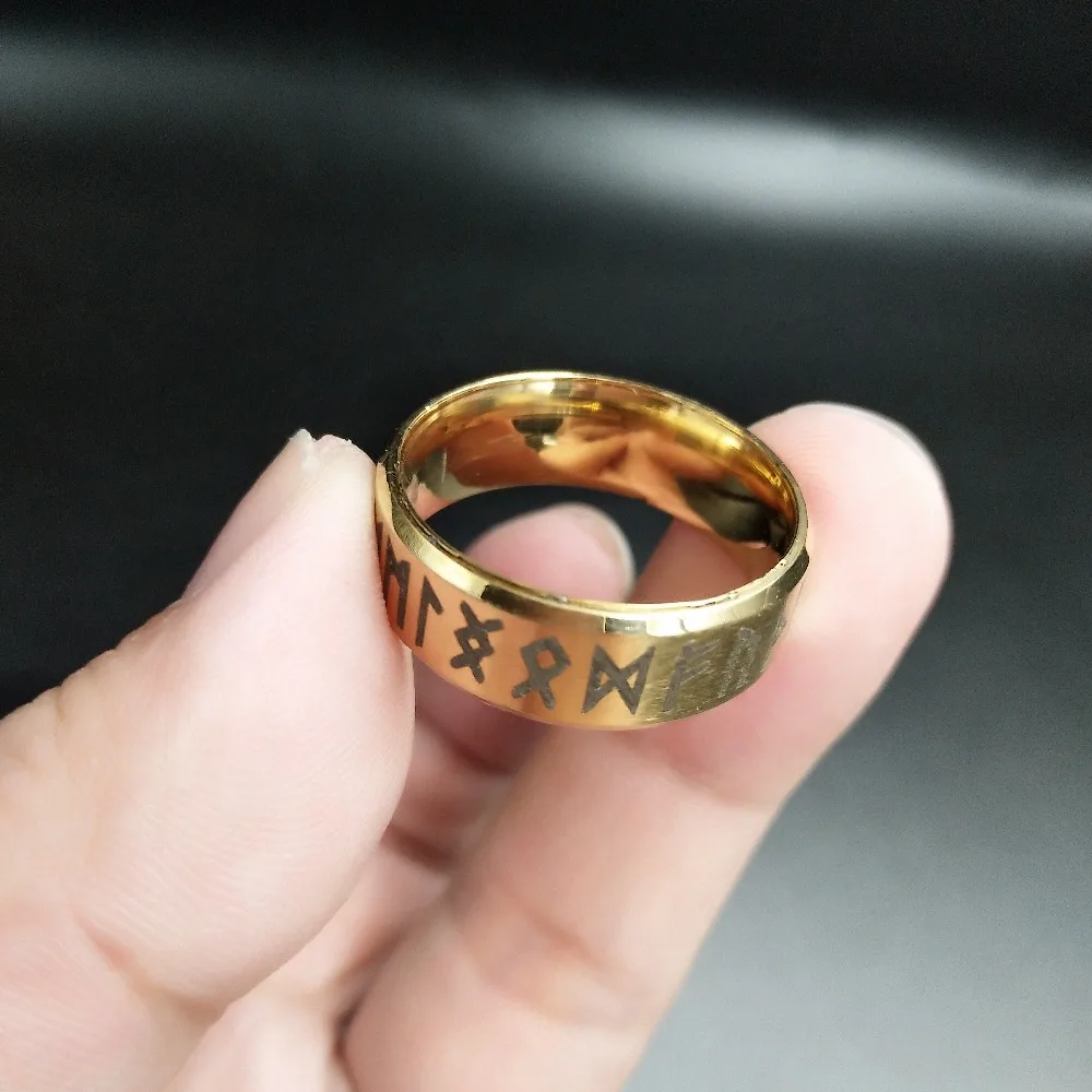 Мужской Amulet из нержавеющей стали 24 руны кольца для wo Men скандинавские ювелирные