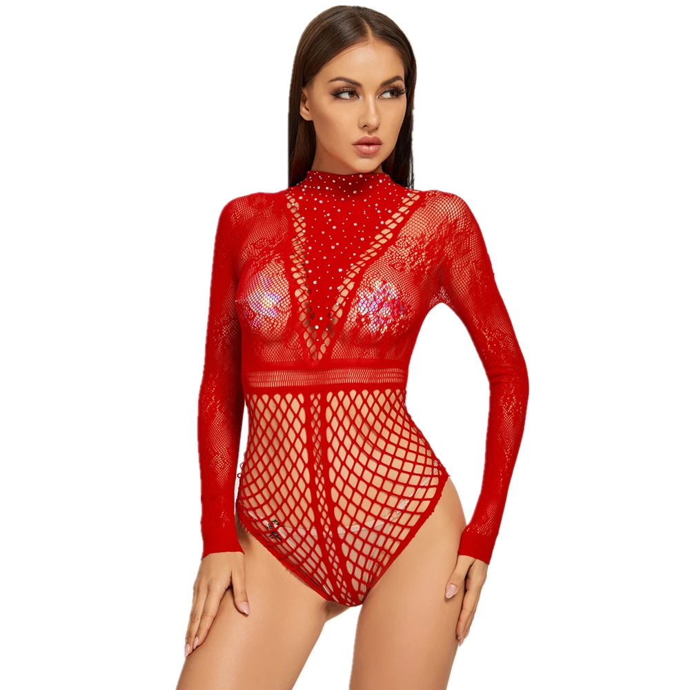 Алмазы с высоким плотно облегающим шею воротником трусиками боди ажурные