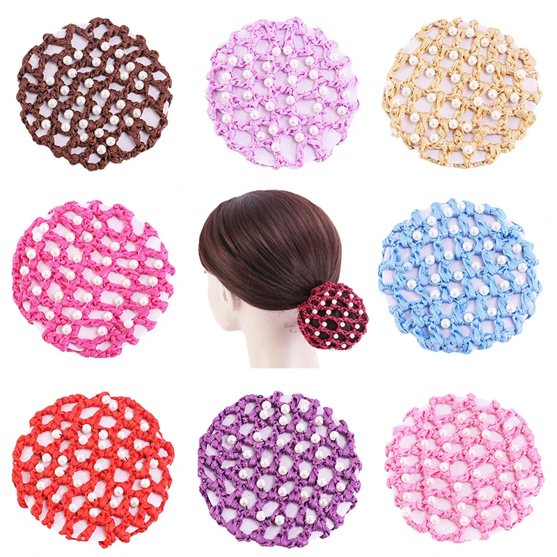 

1Pc Invisible Pearl Bun Cover Hairnet Children Ballet Dance Headwear Hair Accessories for Girls Headdress DIY Hair Styling Tool