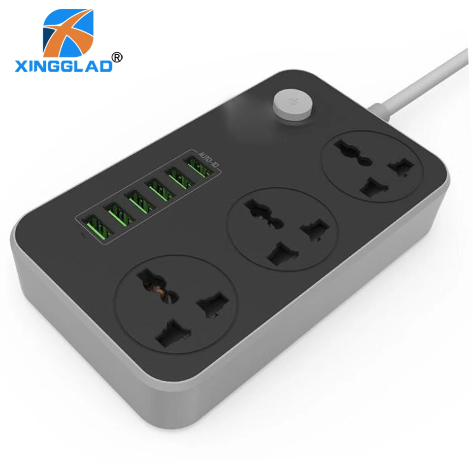 UK 3 Pins Power Strip With Switch FUSED Multi Plug Universal Outlets USB Extender Socket network filter socket for phones | Электроника