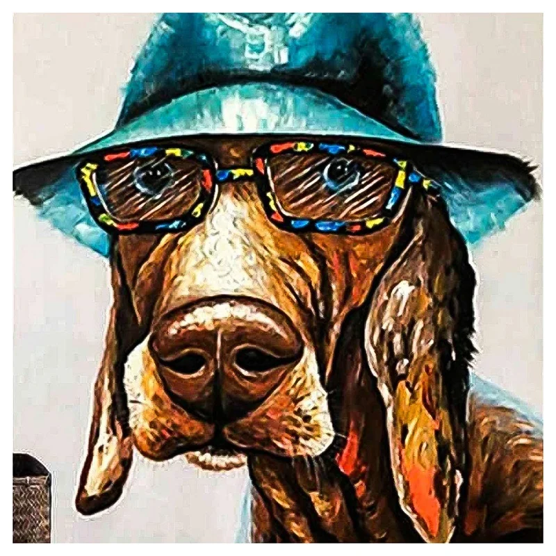 Набор для рисования с круглыми камнями и полотном полный алмазов создания