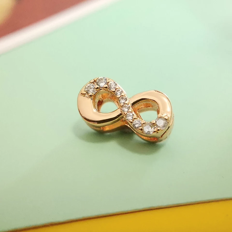 

925 sterling silver clip pendant rose gold butterfly love knot shape suitable for ladies to wear with stylish DIY gifts