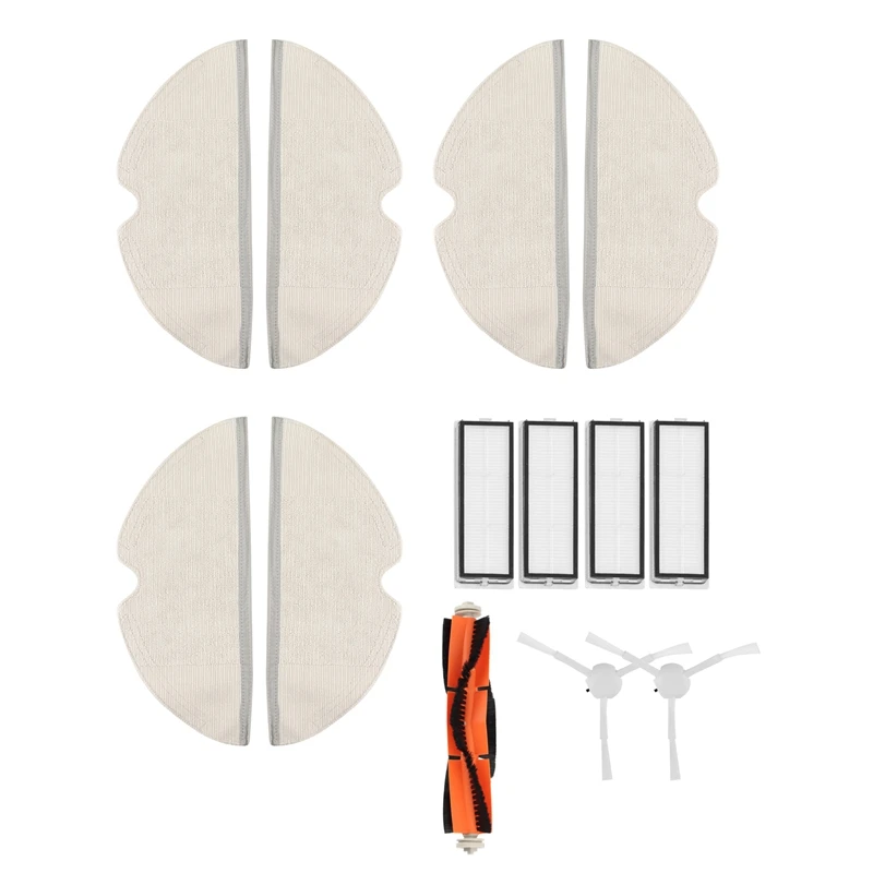 

Подходит для робота-пылесоса Xiaomi Mijia 1C/F9/1T, боковая щетка, фильтр-экран, основная щетка, Тряпичные аксессуары, черный + красный + белый