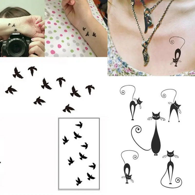 

5 шт./компл. поп Милая татуировка на запястье птица Татуировка дизайн водостойкая птица сова Татуировка наклейка для рук Шея боди-арт Сексуа...