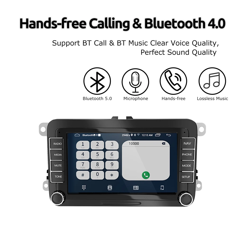 $85.88 ESSGOO 2 din Android 9.1 Car Radio GPS Navigation 7 inch Autoradio Stereo Multimedia Player For Volkswagen VW Skoda Polo Seat