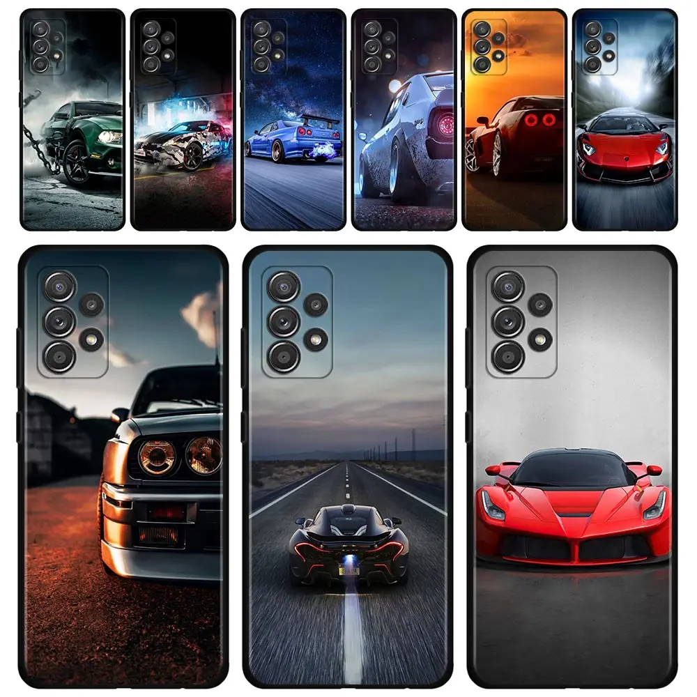 

Cool Car Case For Samsung Galaxy A51 A71 A41 A31 A11 A01 A72 A52 A42 A32 A22 A21s A02s A12 A02 Black Phone Shell Capa Silicone