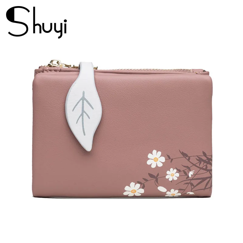 

Women's Wallet New Fashion Clutch Bag PU Leather Flower Printing Female Money Bag Card Holder Multifunctional Student Coin Purse