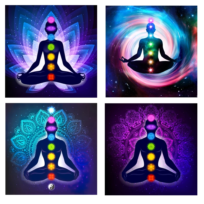Мандала чакра Йога художественная живопись Медитация красочная Картина на