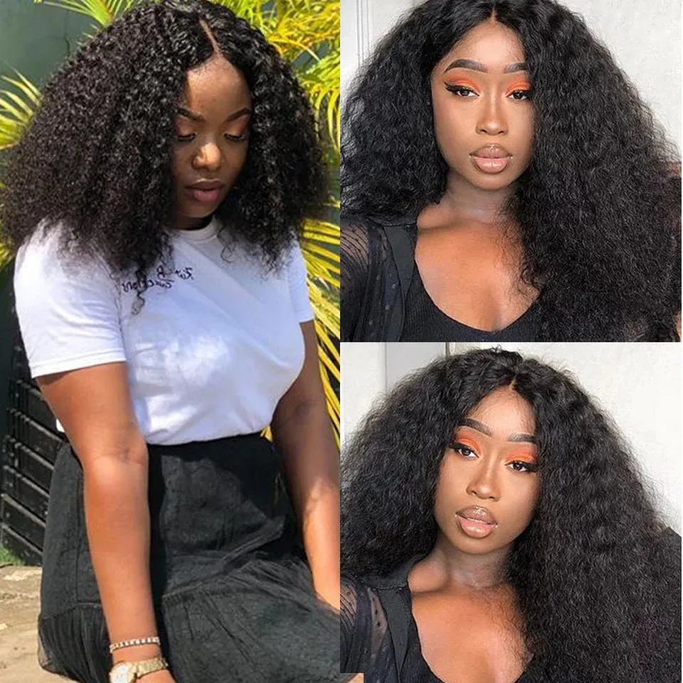 

Jet Black Deep Wave Lace Front Brazilian Human Hair Wigs With Natural Hairline Glueless Remy Hair Wig For Black Women