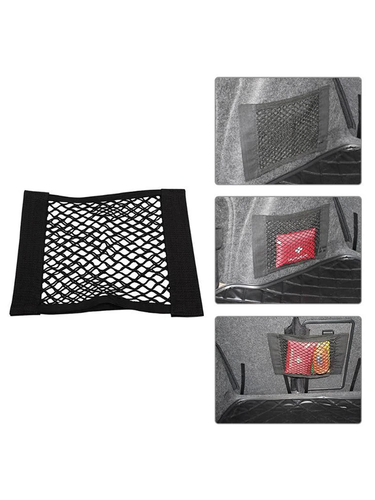

Magic Sticker Pocket Bag Mesh Car Back Rear Trunk Seat Storage Bag Auto Accessories Universal Storage Bag Pocket Auto Organizer