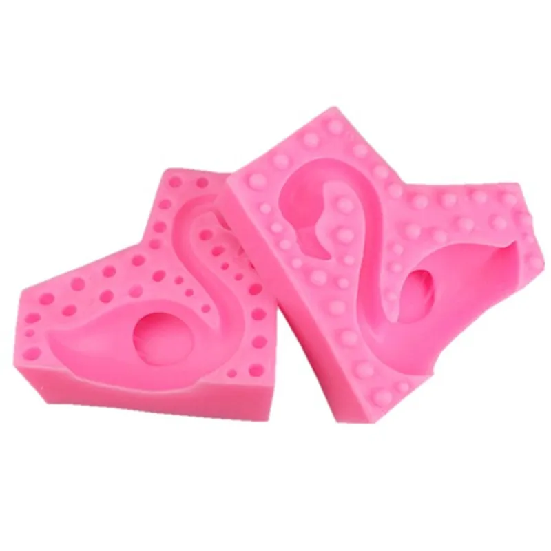 

2Pcs/set Large 3D Flamingo shaped soft sugar silicon mold candle chocolate soap mold wedding cake decoration Kitchen Baking