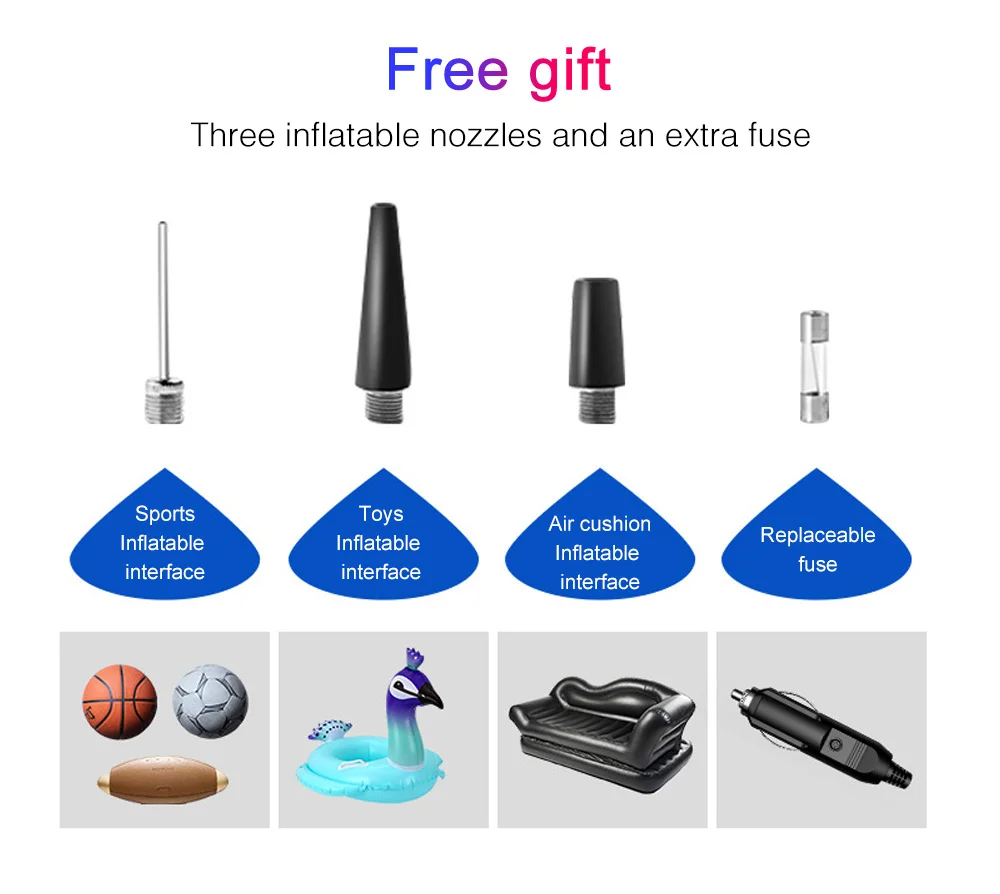 

Mini Car Air Pump Compressor Digital Wired Car Tyre Inflatable Pump 60W 12V LED Flash Light For Car Motorcycle Bicycle