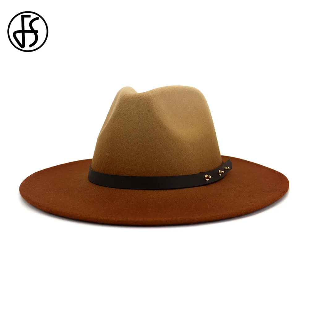 FS/модная шляпа с широкими полями для церкви Дерби Панама градиентный цвет