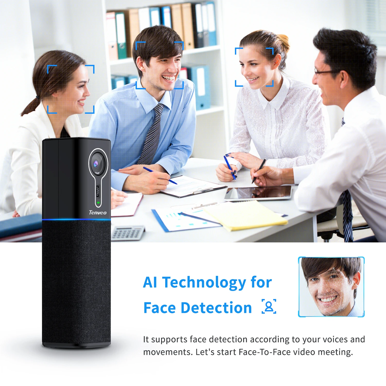 CM1000 Face Auto Tracking Webcam with mic and Speaker 3 in 1 USB PC Laptop Streaming Web Camera for Video Conferencing Calling | Компьютеры