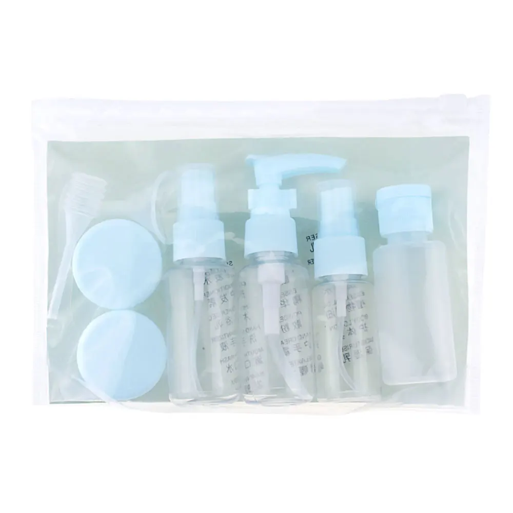 Дорожный набор пластиковые прозрачные флаконы для крема герметичные 11 шт.