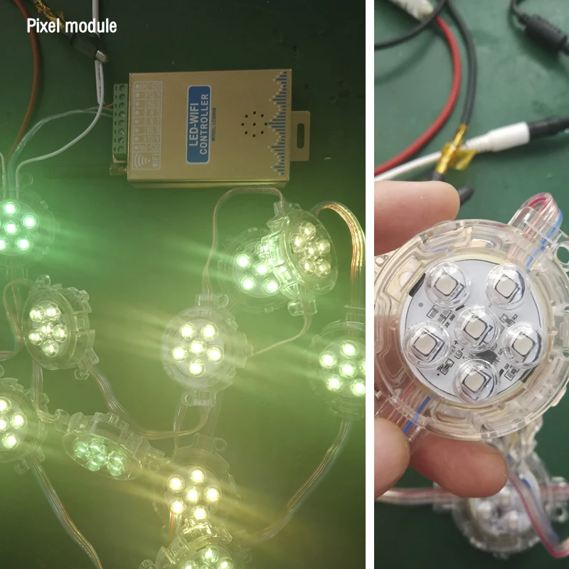 LC2000A/B Wi-Fi музыкальный SPI контроль светодиодный цифровой пиксельный светильник, светодиодный контроллер экрана 1024-2048 пикселей, со встроенным микрофоном