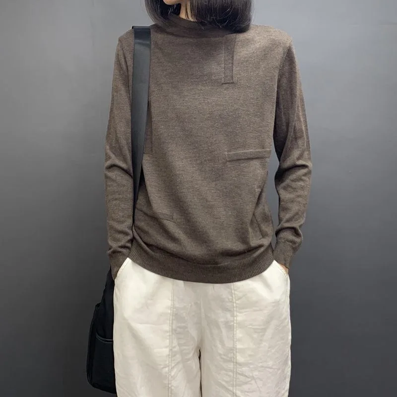 Новинка пуловеры с высоким воротником базовые свитера женские повседневные