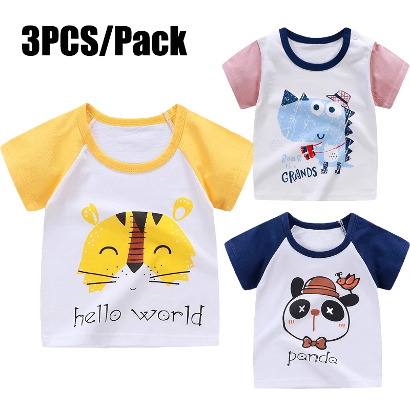 Летняя футболка для мальчиков и девочек 2020 Повседневная модная хлопковая с