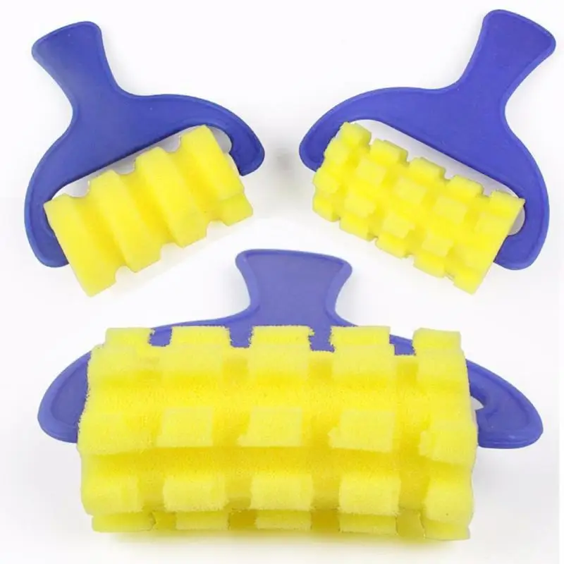 4 шт. губка краски кисти игрушки деревянная ручка печать Дети Рисование ing