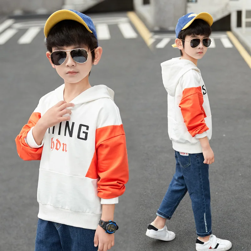 Толстовка с капюшоном для мальчиков EACHIN Детская футболка длинными рукавами и