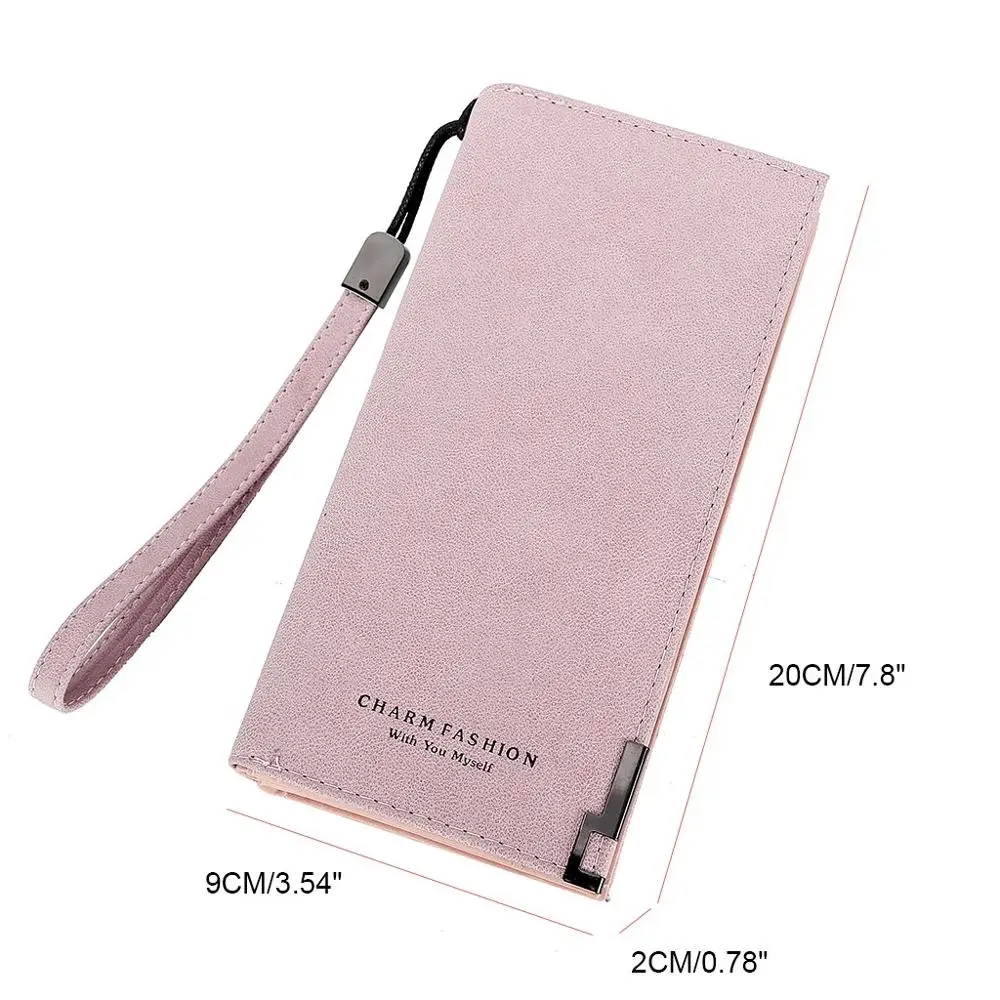 Женские кошельки дамские сумочки Длинный кошелек с ремешком на запястье для