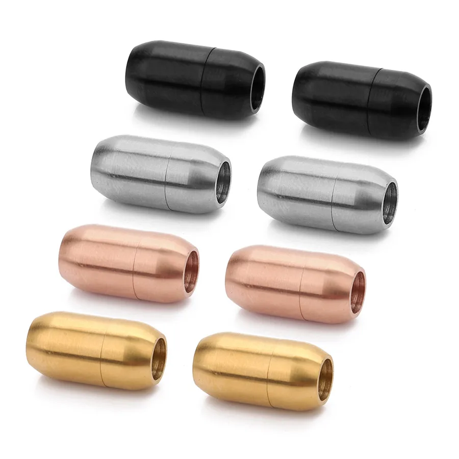 

2Pcs/lot Gold Color Magnetic Clasps Stainless Steel Connector Leather Cord Buckle Diy Jewelry Bracelets Finding