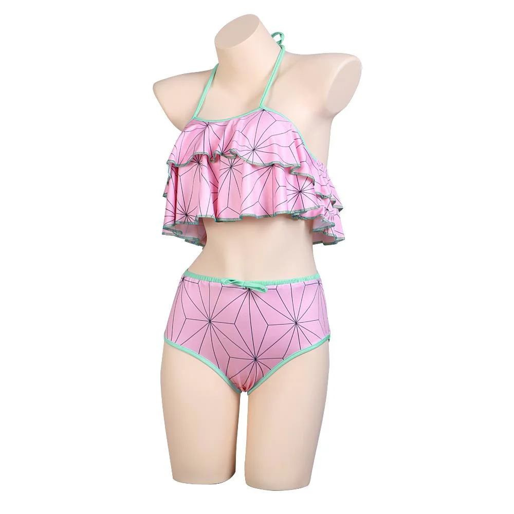 

Женский раздельный купальник из двух предметов, с воротником-халтером