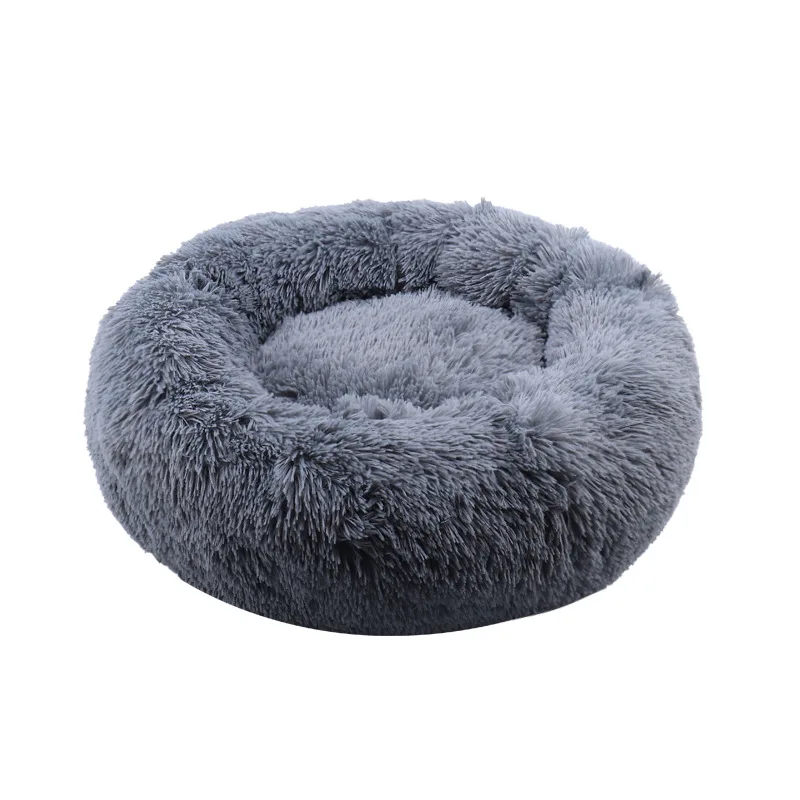 

Super Soft Pet Bed Kennel Dog Round Cat Winter Warm Sleeping Bag Long Plush Large Puppy Cushion Mat Portable Cat Supplies