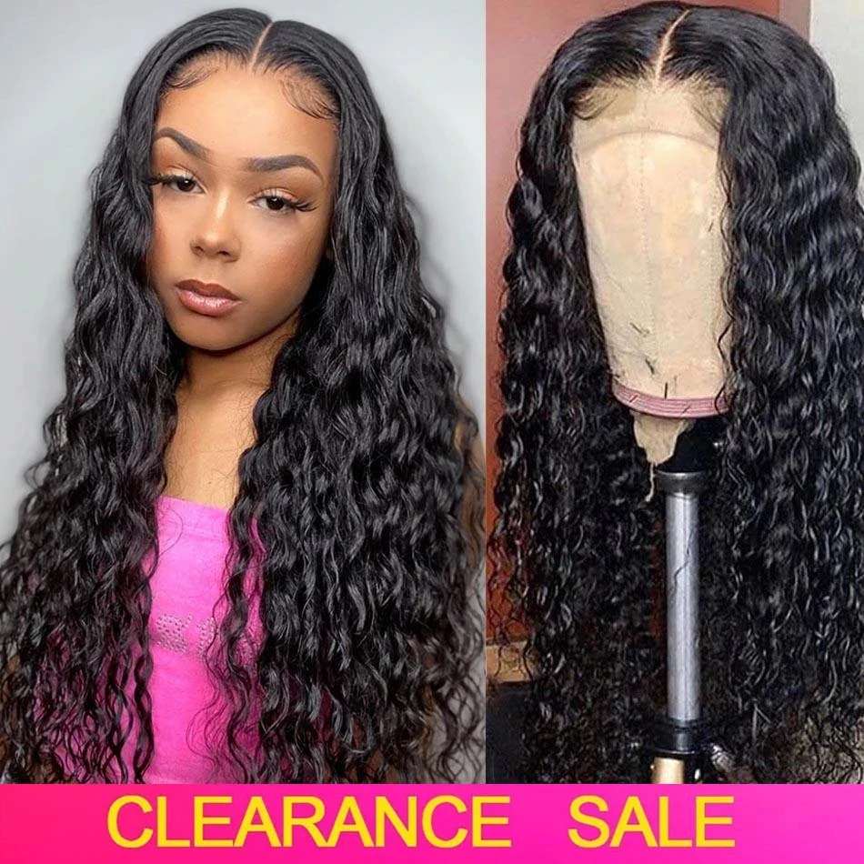 

Brazilian 4x4 Water Wave Lace Closure Human Hair Wig Wet And Wavy Loose Deep Wave Lace Closure Wigs For Black Women 30 inch