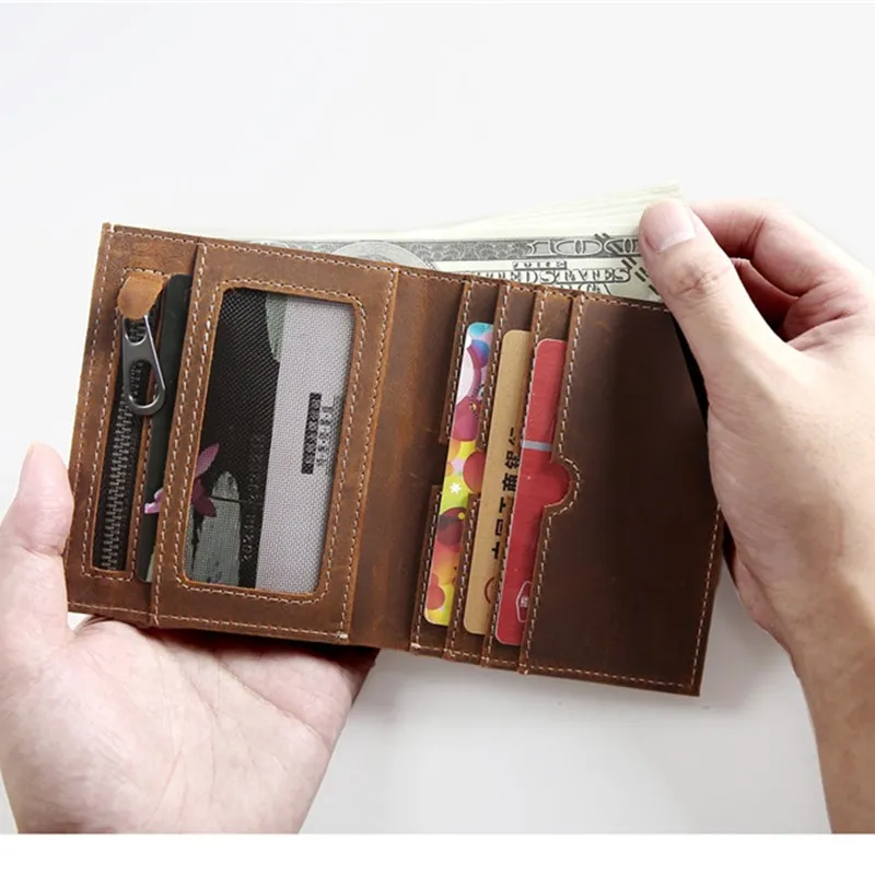 Кошелек LEACOOL из натуральной кожи Женский винтажный короткий кошелек ручной