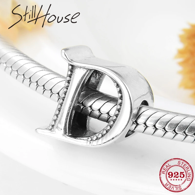 Очаровательные бусины в форме буквы D из серебра 925 пробы для самостоятельного