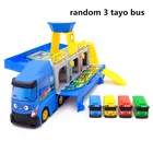 Детский маленький автобус тайо в сборе из Кореи, гоночная модель, игрушечная автобусная остановка араба с 2 автомобилями тайо