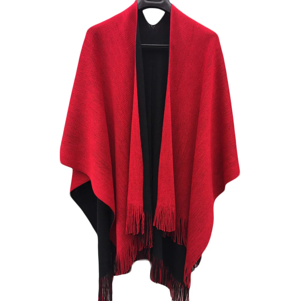 Женское Вязаное пончо и накидки стильное большого размера из кашемира пашмины