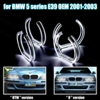 DTM стиль DRL вырезанный стиль светодиодный ангельский глаз комплект белый для BMW 5 серии E39 OEM 2001-2003 Кристальные ангельские глазки